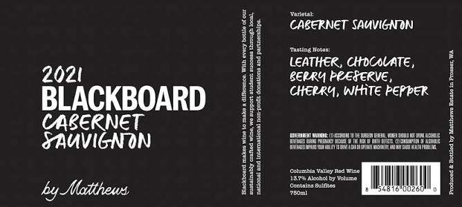 Blackboard Cabernet 2021 (750ml)